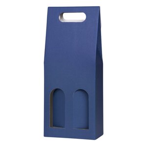 Papírová krabička modrá na 2 lahve