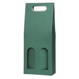Papírová krabička zelená na 2 lahve