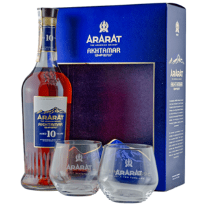 Ararat 10YO Akhtamar 40% 0.7L (dárkové balení s 2 sklenicemi)