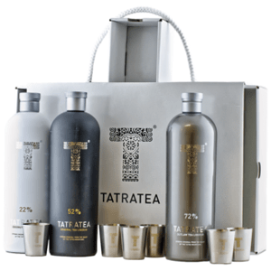 Tatratea Set 48.7% 3 x 0,7L (dárkové balení kufřík + 6 pohárků)