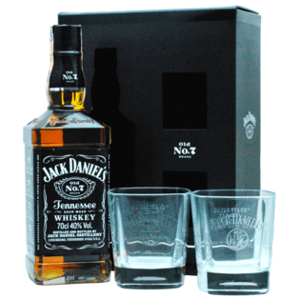 Jack Daniel´s 40% 0,7l (dárkové balení s 2 skleničkami)