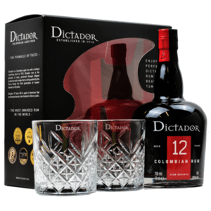 Dictador 12YO 40% 0,7l (dárkové balení s 2 skleničkami)