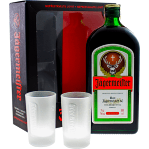 Jägermeister 35% 0,7l (dárkové balení s 2 skleničkami)