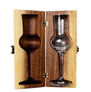 Hcrystal Luxusní dřevěné pouzdro se skleničkou - Ořešák s barevným přechodem