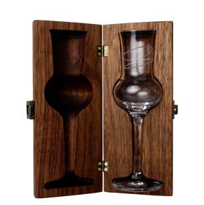 Hcrystal Luxusní dřevené pouzdro se skleničkou - Ořešák