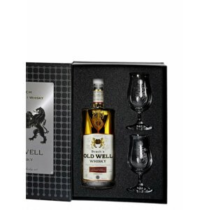 Dárkový box: Svach's Old Well whisky Bourbon a Sherry 46,3% 0,5l + 2 whisky skleničky