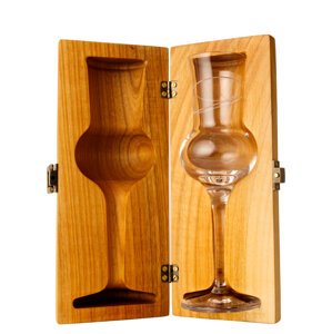 Hcrystal Luxusní dřevené pouzdro se skleničkou - Třešeň
