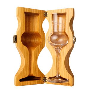 Hcrystal Luxusní dřevené pouzdro se skleničkou - Tvarovaná třešeň