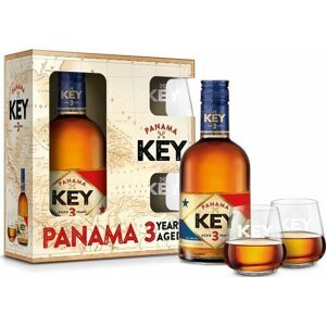 Božkov Key Rum Panama 3y 38% 0,5l + 2 skleničky