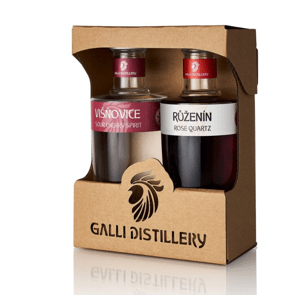 Galli distillery dárkové balení Višňovice 45% a Ruženín 30%, 2 x 0,2l