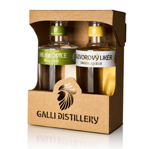 Galli distillery dárkové balení Hruškovice 45% a Zázvorový likér 35%, 2 x 0,2l
